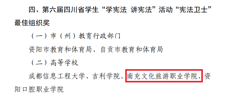 我院喜获第六届四川省学生“学宪法 讲宪法”活动“宪法卫士”最佳组织奖